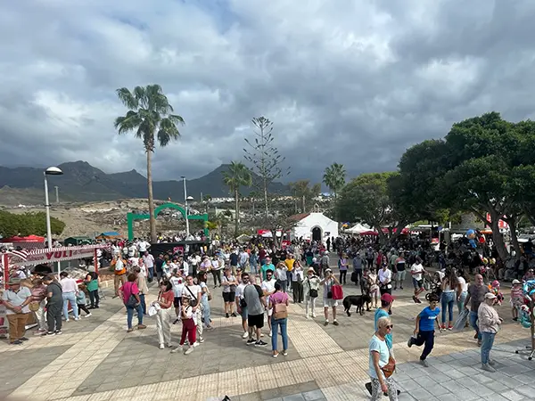 The lively square in front of the church