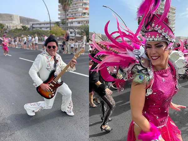 Elvis and a performer during the grand parade.