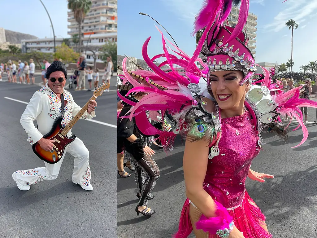 Elvis and a performer during the grand parade.