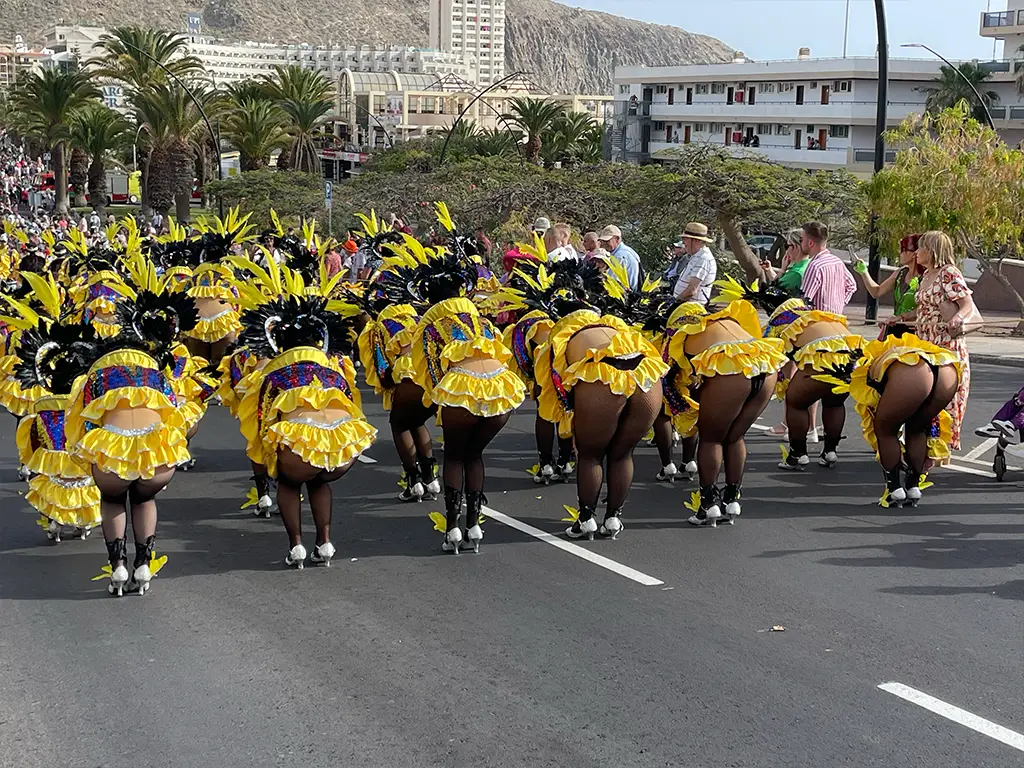 Incredible fancy dress parades at carnival Los Cristianos, Tenerife