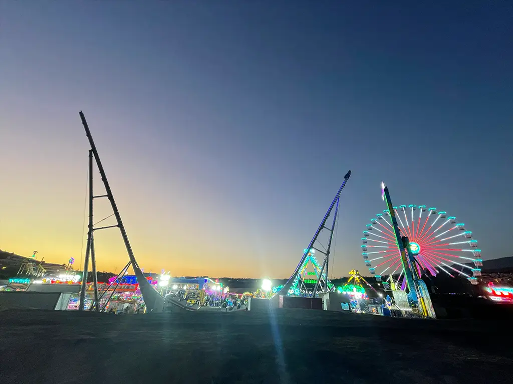 Electric colors at the Los Cristianos 2024 carnival fair grounds